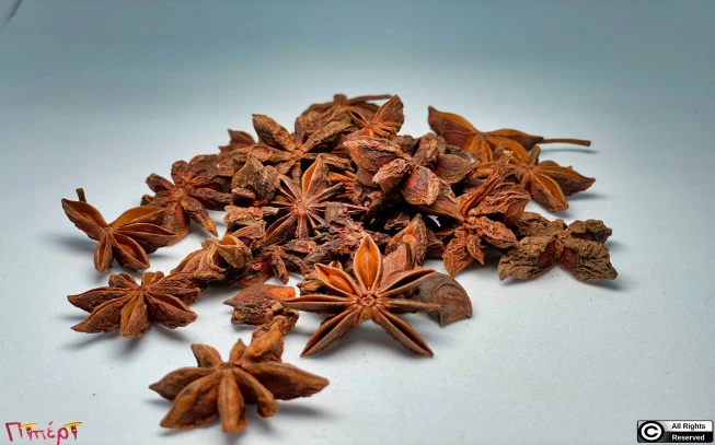Αστεροειδής γλυκάνισος , ( Illicium verum ) ( star anise). 1